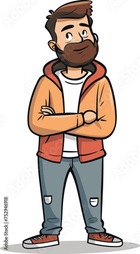 Man in Moonlight Nocturnal Reverie in Vector Art