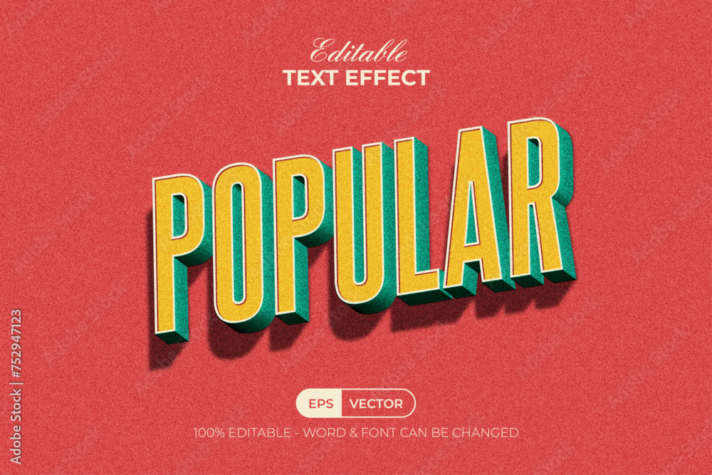 Popular Text Effect Vintage Long Shadow.