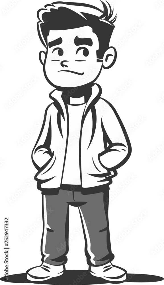The Contemplative Man Reflective Repose in Vector Form The Contemplative Man Reflective Repose in Vector Form