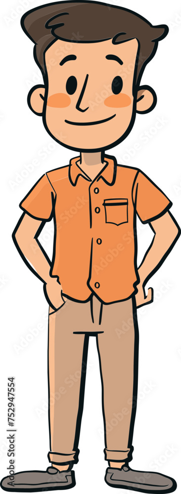 The Reflective Man Thoughtful Pose in Vector Form The Reflective Man Thoughtful Pose in Vector Form