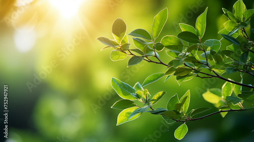 Green leaves. Nature of green leaf in garden at summer.