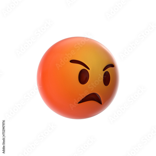 PNG Emoji Angry Face Emoji Cute emoticon isolated on white background