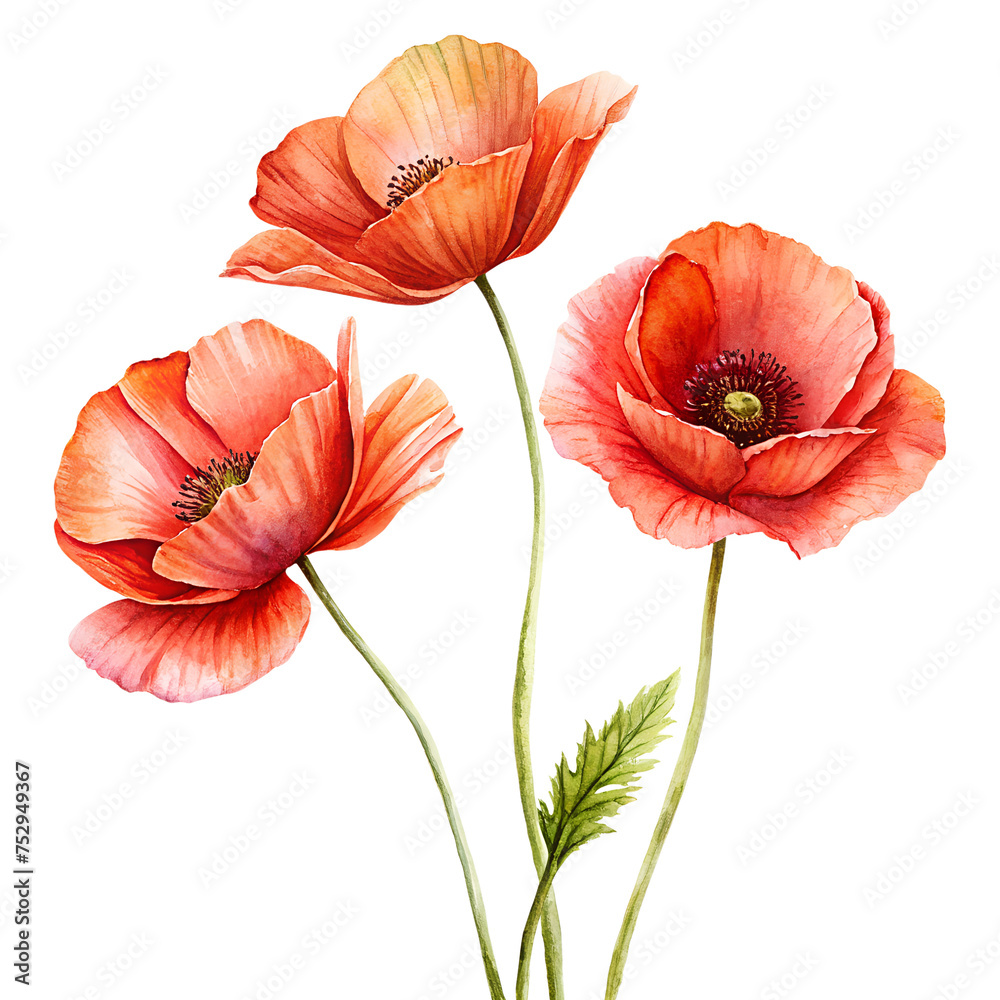 Obraz premium Vibrant poppy trio
