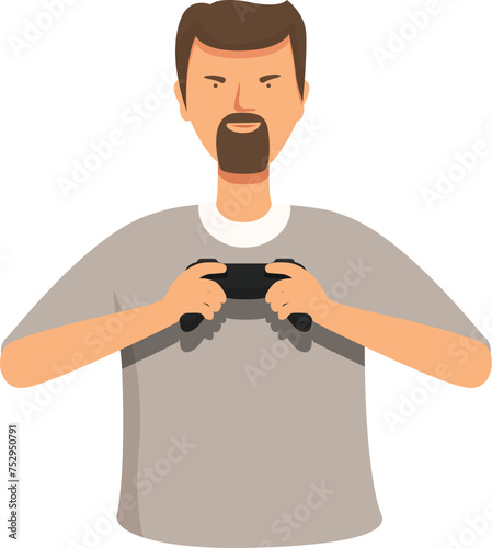 Controller character icon cartoon vector. Room tv game. Play males internet