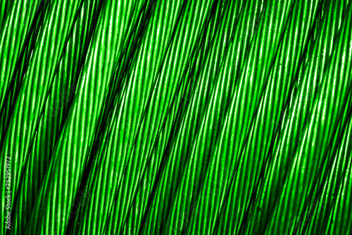 green aluminum electric cable.background or texture