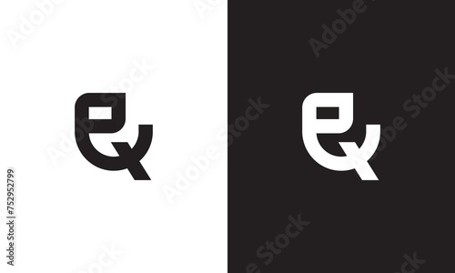 EQ logo, monogram unique logo, black and white logo, premium elegant logo, letter EQ Vector minimalist