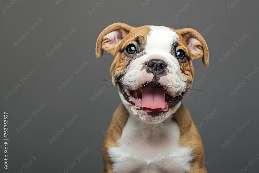 Happy Bulldog Puppy with Friendly Expression