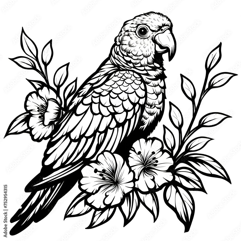Whimsical Parrot Clipart