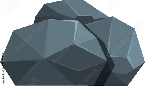 Rock coal icon cartoon vector. Energy plant fuel. Rock sector energy facility