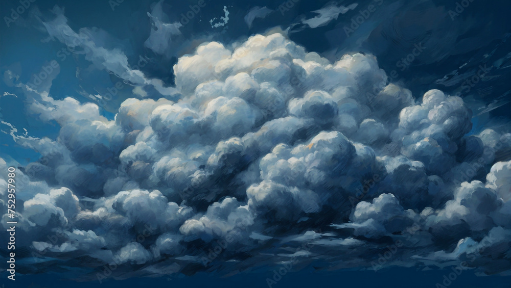 Naklejka premium Cloud illustration. printable wall art. Generative AI