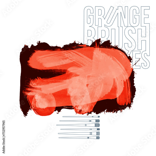 Color brush stroke and texture. Grunge vector abstract hand - painted element.