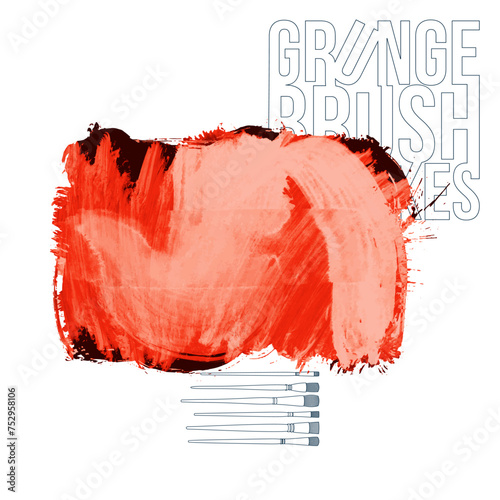 Color brush stroke and texture. Grunge vector abstract hand - painted element.