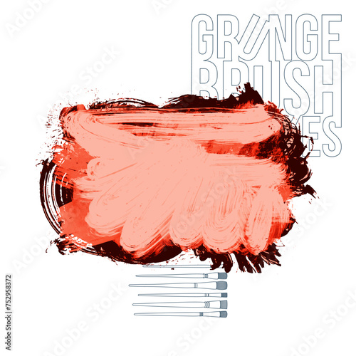 Color brush stroke and texture. Grunge vector abstract hand - painted element.
