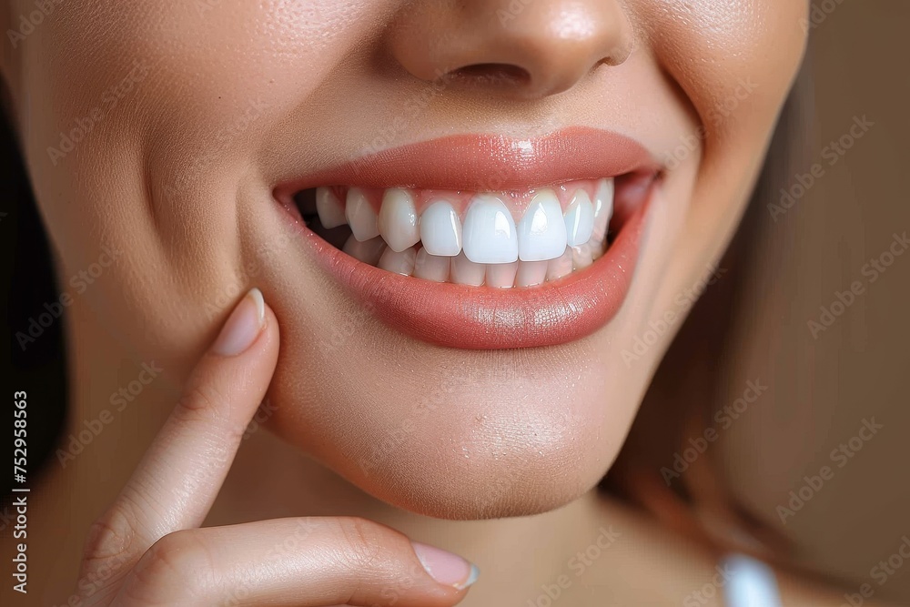 Obraz premium Close-up of a radiant smile showcasing healthy, white teeth signifying dental care and beauty