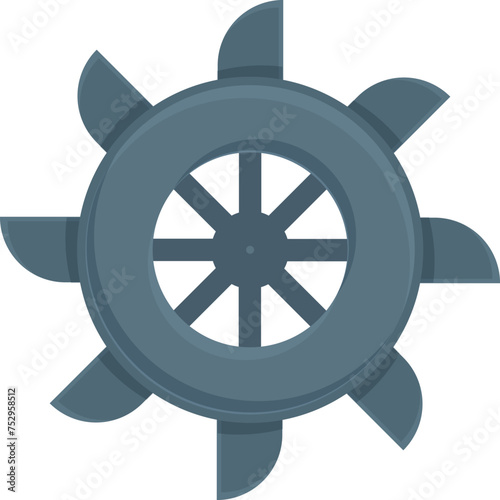 Coal extract steel wheel icon cartoon vector. Resource wagon. Machinery facility