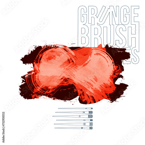 Color brush stroke and texture. Grunge vector abstract hand - painted element.