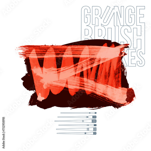 Color brush stroke and texture. Grunge vector abstract hand - painted element.