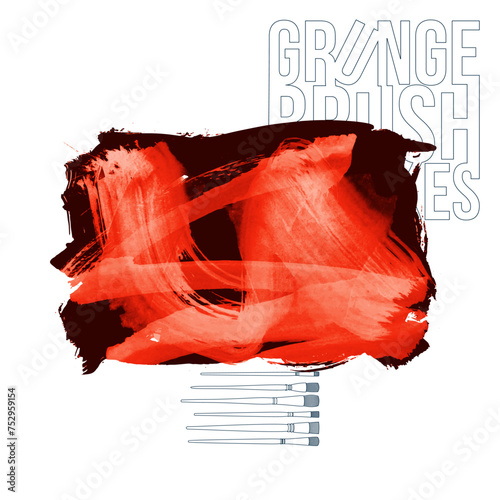 Color brush stroke and texture. Grunge vector abstract hand - painted element.