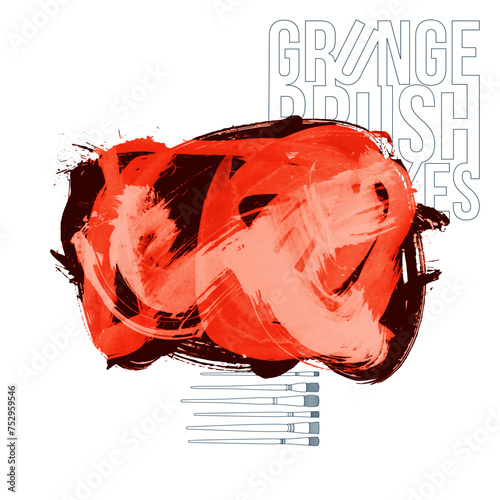 Color brush stroke and texture. Grunge vector abstract hand - painted element.