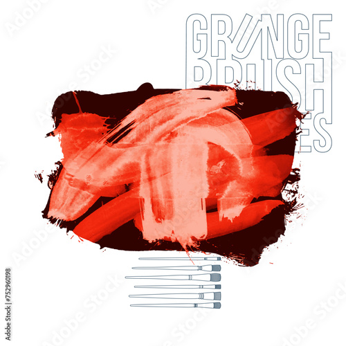 Color brush stroke and texture. Grunge vector abstract hand - painted element.