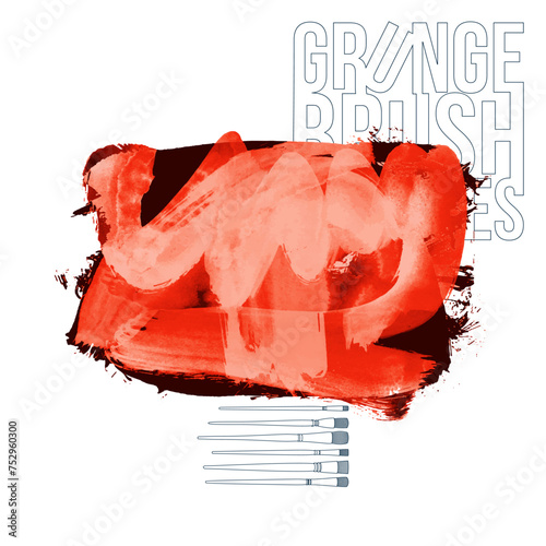 Color brush stroke and texture. Grunge vector abstract hand - painted element.