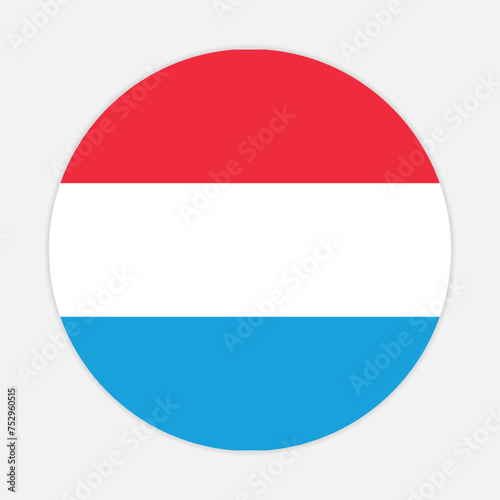 Luxembourg national flag vector icon design. Luxembourg circle flag. Round of Luxembourg flag. 