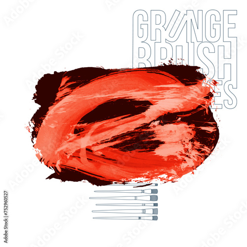 Color brush stroke and texture. Grunge vector abstract hand - painted element.