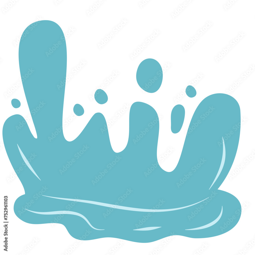 Obraz premium Blue Water Splash Cartoon Vector 