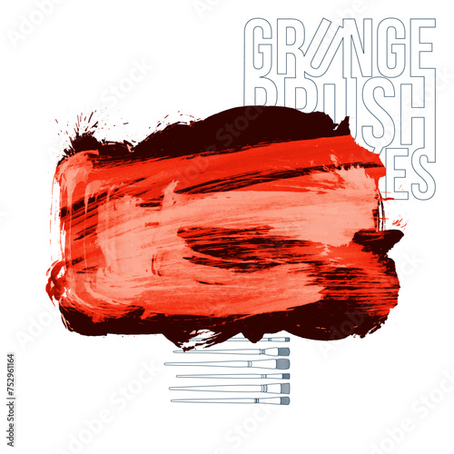 Color brush stroke and texture. Grunge vector abstract hand - painted element.