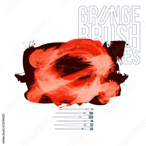 Color brush stroke and texture. Grunge vector abstract hand - painted element.