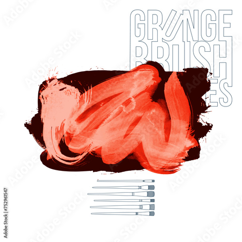 Color brush stroke and texture. Grunge vector abstract hand - painted element.