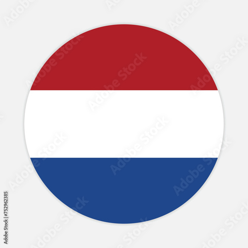 Netherlands national flag vector icon design. Netherlands circle flag. Round of Netherlands flag. 