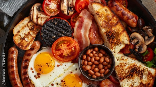 Classic Full English Breakfast with All the Trimmings