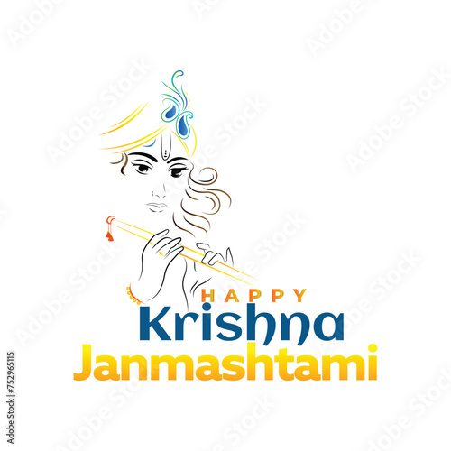 krishan janmashami wishing card vector design

