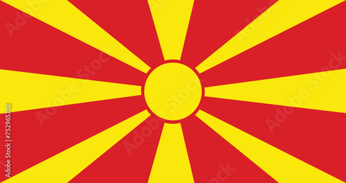 Flat Illustration of North Macedonia flag. North Macedonia national flag design. 