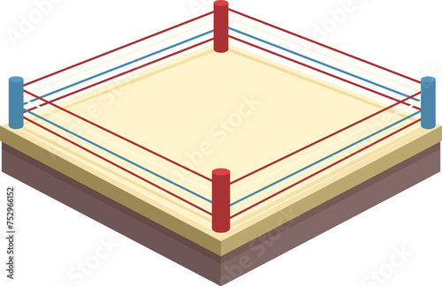 Small boxing ring icon cartoon vector. Champion gong. Club mma hand match