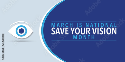 March is save your vision month. background, banner, card, poster, template. Vector illustration.