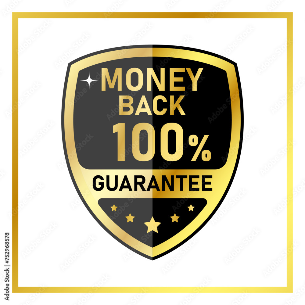 Money back 100% guarantee illustration vector