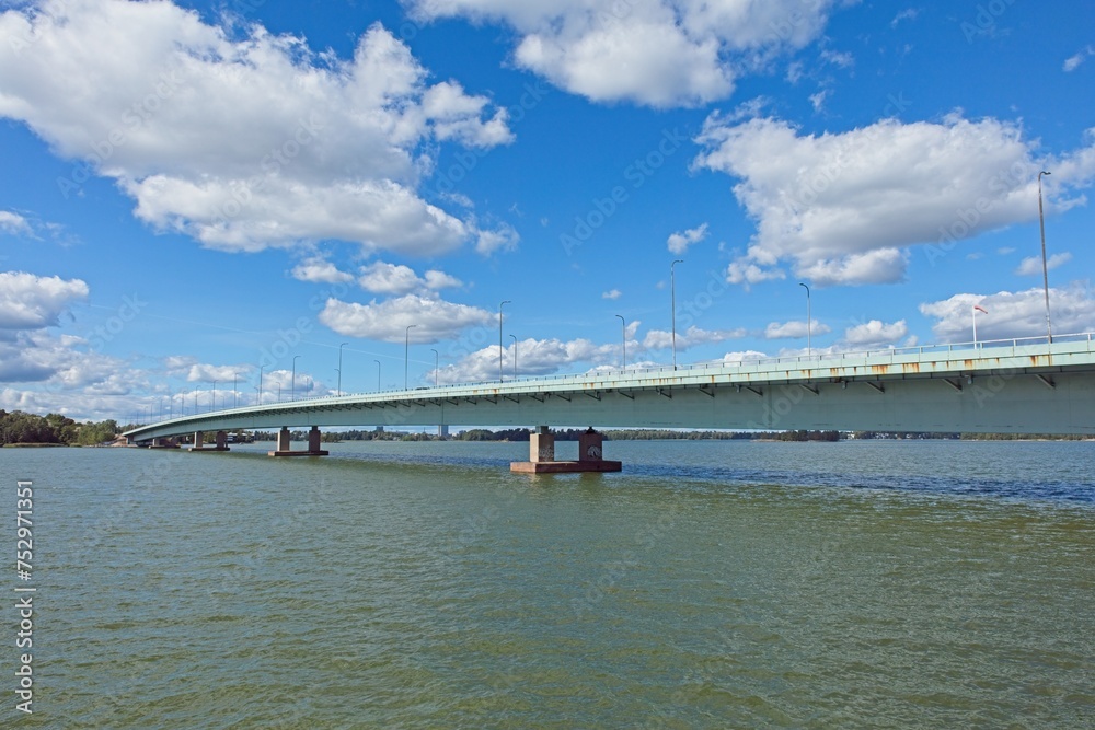 Lapinlahti bridge on highway 51 in summer, Ruoholahti,  Helsinki, Finland.