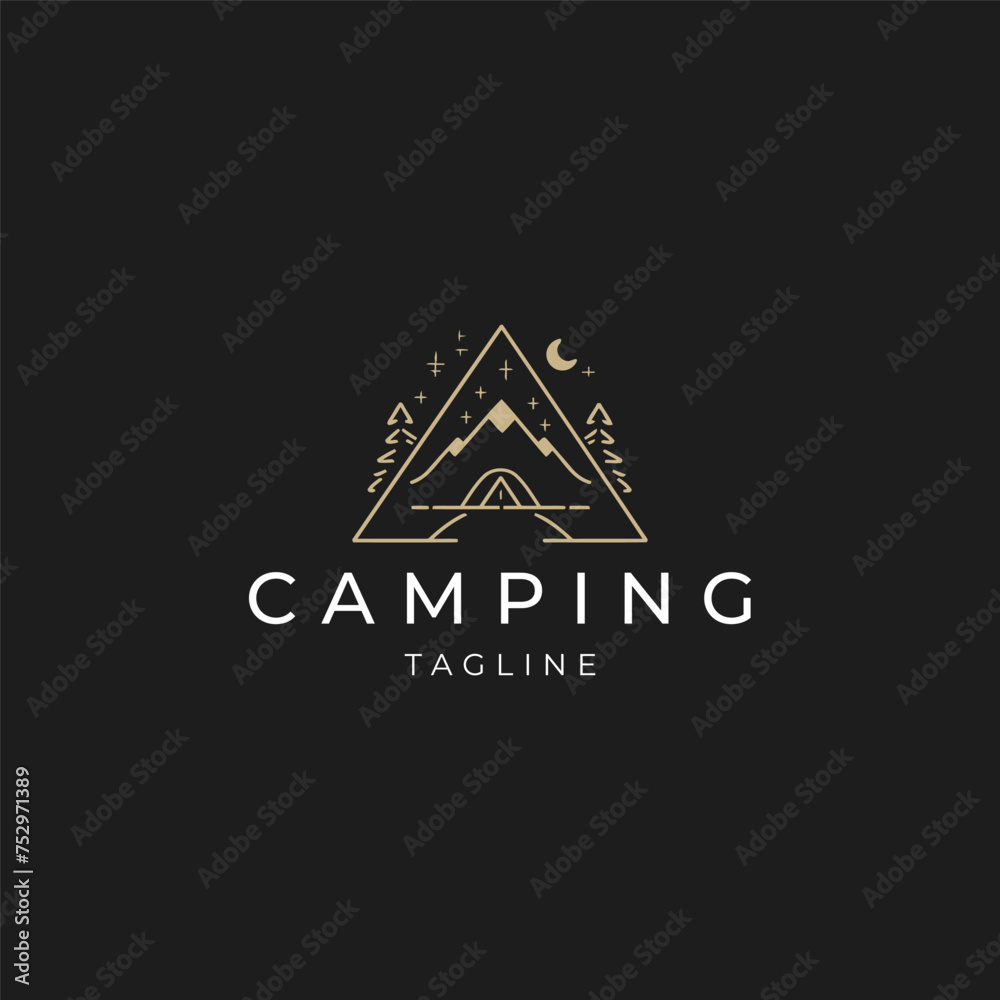 Camping logo vector icon design template Camping logo vector icon design template