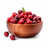 Cranberries in a Wooden Bowl