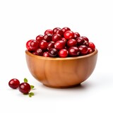 Cranberries in a Wooden Bowl