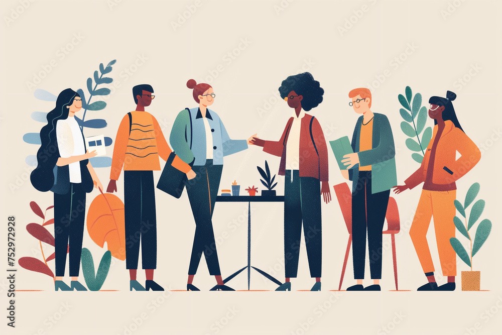 Inclusion and diversity concept expressed by an flat illustration of a ...