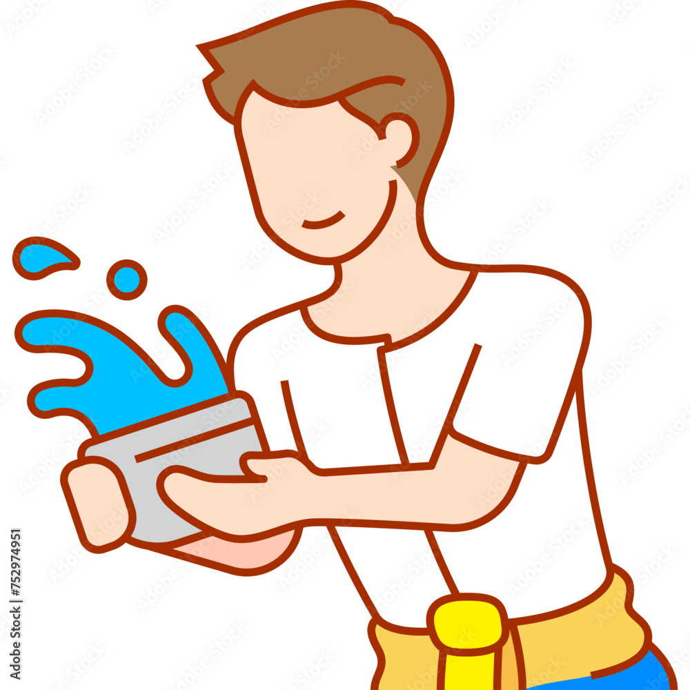 man playing songkran filled outline icon for decoration, website, web, mobile app, printing, banner, logo, poster design, etc.
man playing songkran filled outline icon for decoration, website, web, mobile app, printing, banner, logo, poster design, etc.