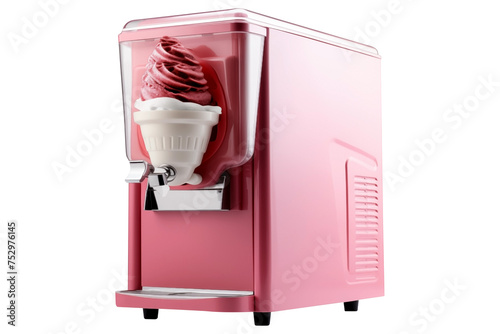 ice cream machine PNG isolated on white and transparent background - ice cream maker dessert cream vending machine advertising concept