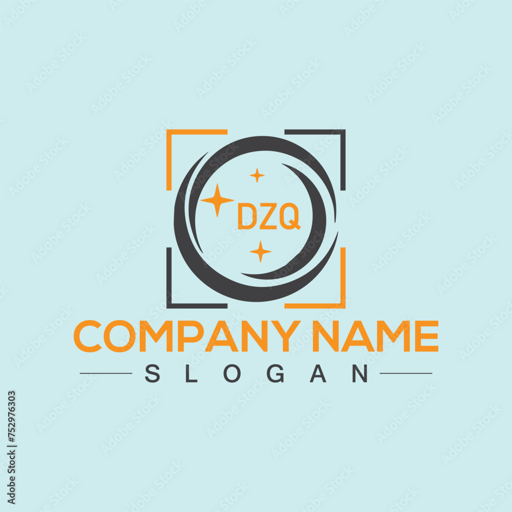 Initial DZQ letter logo design with creative square symbol Initial DZQ letter logo design with creative square symbol