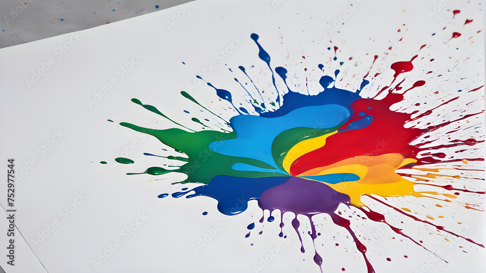 Obraz premium This is an image of a variety of paints pouring out to create wonderful art. Generative AI.