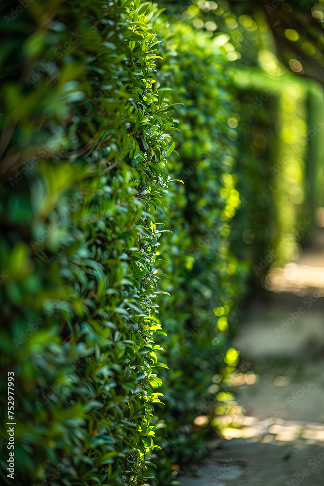 Fototapeta premium A row of green hedge