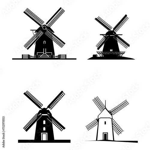 Whispers of the Wind: A Collection of Elegant Windmill Silhouettes