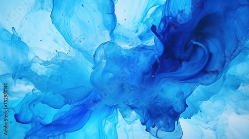 abstract background blue smoke with water generative ai © Wijaya